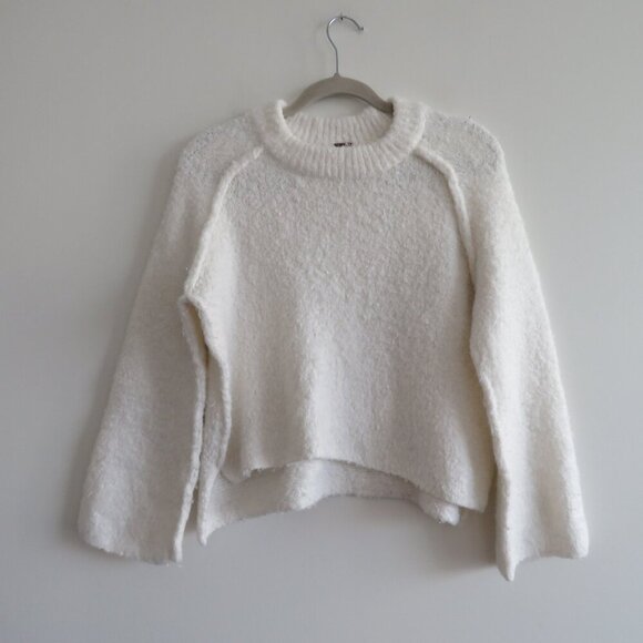 FREE PEOPLE Solid Cocoon Solid Crew Sweater Jumper in Ivory Neutral - Size XS - Picture 2 of 14